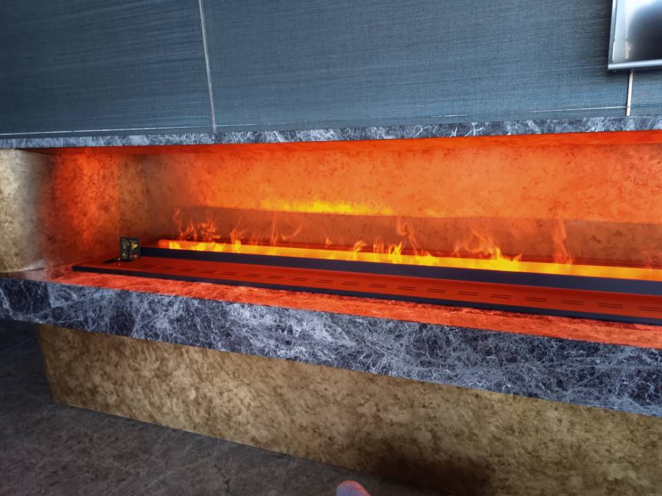 Mont Verra · Linear Fireplace Close-Up · BB Fires Linear Ethanol Fireplace Detail