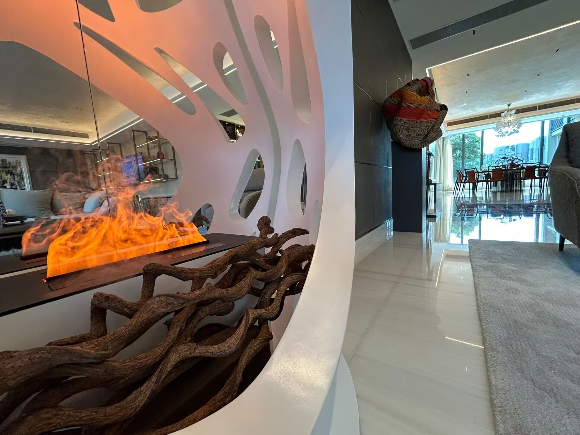 Mont Verra · Sculptural Art Fireplace Detail · BB Fires Bioethanol Fireplace