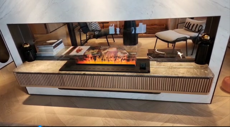 林海山城 Villa Lucca 會所大型 3D 立體火爐實景 · BB Fires