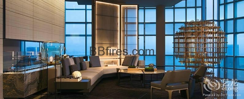 深圳萬豪酒店智能酒精壁爐實景 · BB Fires 生物乙醇真火
